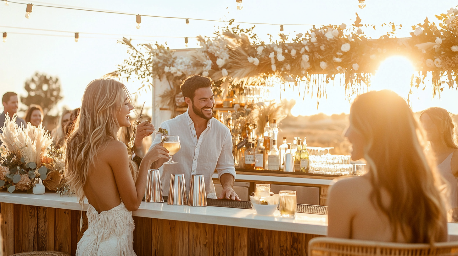 Sip Tide bar top and coastal styling detail