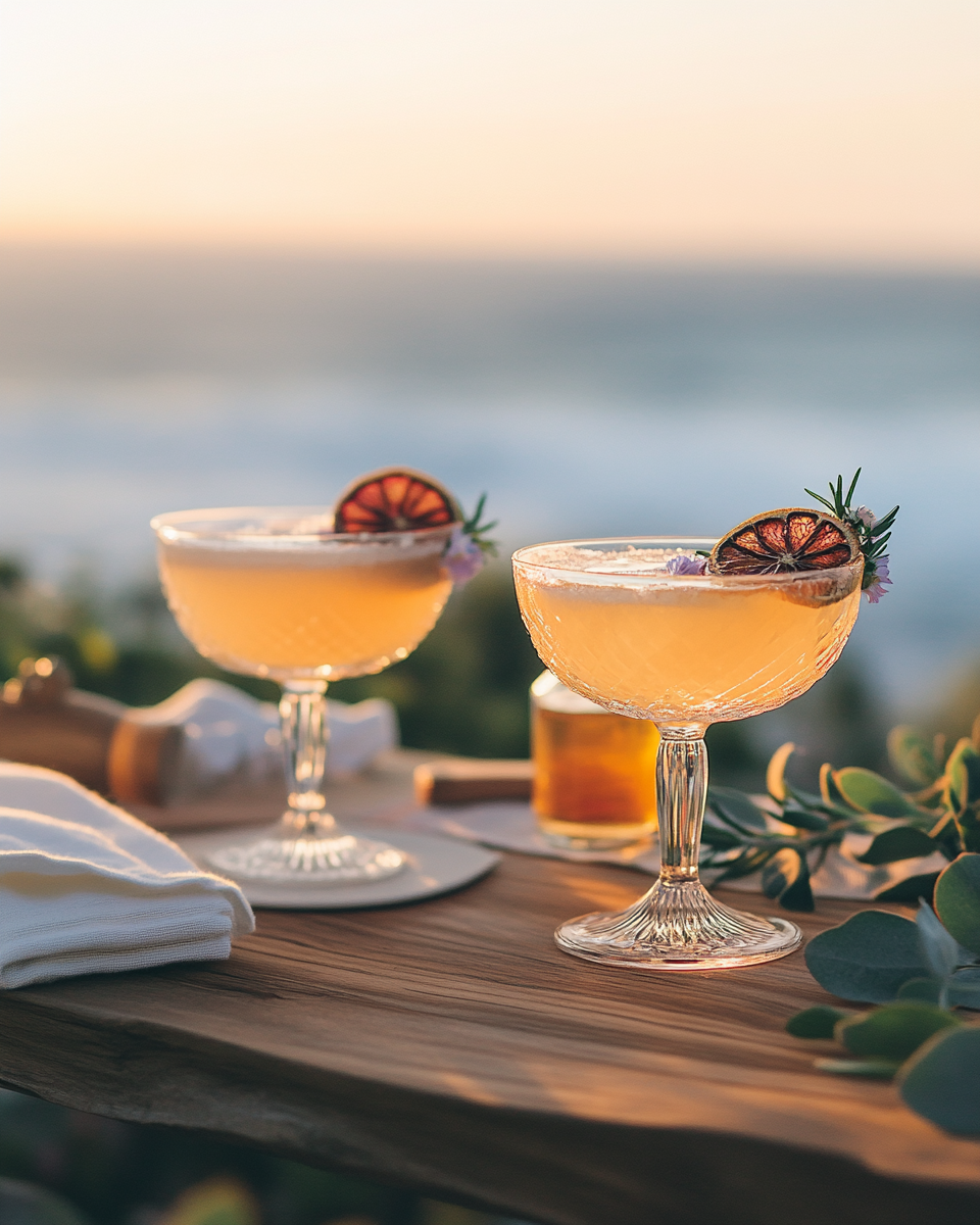 Craft drinks in vintage glassware at Sip Tide